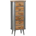 Palisso - chiffonnier 6 tiroirs bois et acier patin�