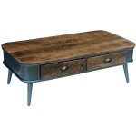 Altobuy - palisso - table basse 2 tiroirs bois et acier patin�