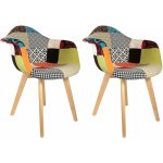 Altobuy - patchwork - lot de 2 fauteuils scandinaves multicolore