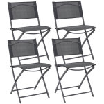 Altobuy - sanae - lot de 4 chaises de jardin pliantes grises