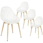 Altobuy - saya - lot de 4 chaises de jardin coque plastique ajourée blanc pieds métal Altobuy - saya - lot de 4 chaises de jardin coque plastique ajourée blanc pieds métal