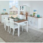 Socoa - pack table 160cm + 2 buffets + vaisselier 4 portes