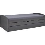 Altobuy - stradi - lit gigogne 90x200cm + 3 tiroirs vernis gris