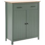 Altobuy - tina - meuble haut 2 portes 1 tiroir bois cir� coloris vert