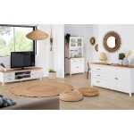 Altobuy - tina - pack meuble tv + buffet haut + buffet bas 2 portes en bois cir� et blanc