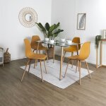 Verana - ensemble table en verre + 4 chaises pp jaune