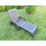 Dmora - bain au soleil saturno, bain au soleil de jardin rglable avec accoudoirs, chaise longue d'extrieur, ...