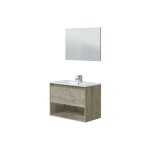 Altri - meuble sous - vasque suspendu avec 1 tiroir et 1 compartiment, meuble de salle de bain avec miroir ...