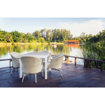 Ipae progarden - table king rotin blanc carr� 79 x 79 x 72 cm