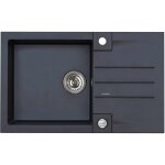 Alveus rock - �vier en granit 78x48 cm, avec commande de vidage, carbone 1090942