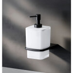 Am. pm distributeur de savon liquide en verre avec support mural, noir