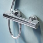 Mitigeur thermostatique de douche chrome robinet baignore thermostatique 38? mlangeur de baignoire thermostat ...
