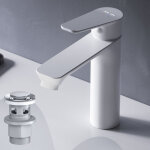 Am. pm - mitiguer lavabo avec bonde clic clac pour lavabo robinet salle bain blanc robinet de lavabo ...