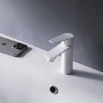 Am. pm - mitiguer lavabo avec bonde clic clac pour lavabo robinet salle bain blanc robinet de lavabo ...