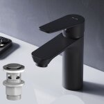 Am. pm - mitiguer lavabo avec bonde clic clac pour lavabo robinet salle bain noir robinet de lavabo pour ...