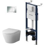 Am. pm wc set pack wc bti - support + wc suspendu sans bride + abattant softclose + plaque chrome