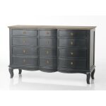 Amadeus - commode 9 tiroirs maddy 140x45x90 cm gris
