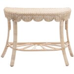 Console demi - lune 80x35x100 cm en rotin naturel Console demi - lune 80x35x100 cm en rotin naturel