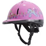 49 - 51 cm, rose: casquette d'quitation kidzamo pour enfants avec cheval approuv vg1