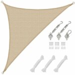 Amanka - 3x3x4, 2 voile d'ombrage triangulaire respirante - toile uv avec fixation Amanka - 3x3x4, 2 voile d'ombrage triangulaire respirante - toile uv avec fixation