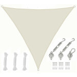 Amanka - 4x4x4 voile d'ombrage triangulaire Étanche - toile de jardin avec fixation inox Amanka - 4x4x4 voile d'ombrage triangulaire Étanche - toile de jardin avec fixation inox