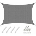Amanka - 4x6 voile d'ombrage rectangulaire respirante - toile de jardin uv avec fixation Amanka - 4x6 voile d'ombrage rectangulaire respirante - toile de jardin uv avec fixation