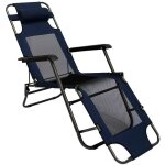 Chaise longue pliable pour camping et jardin transat inclinables avec repose - tte couleur bleu fonc ...