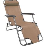 Chaise longue inclinable et pliante transat de jardin 153 cm + appuie - t�te amovible + repose - jambes ...