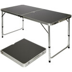 No brand - amanka table de camping pique - nique pliable r�glable en hauteur 120x60x70cm en aluminium ...