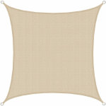 Amanka - voile d'ombrage uv 2x2 m hdpe carr protection solaire toile de jardin beige