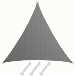 Amanka - voile d'ombrage uv 3x3x3m hdpe triangle protection solaire toile de balcon gris Amanka - voile d'ombrage uv 3x3x3m hdpe triangle protection solaire toile de balcon gris