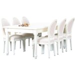 Ebuy24 - amaretta ensemble de salle  manger 100x180 / 280, 2 extensions inclues, vieux blanc avec chaises ...