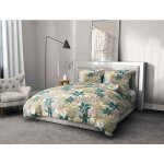 Home linge passion - parure de couette 3 pieces coton 57 fils vert 240 x 260 cm - amazonie fougere