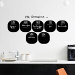 Ambiance - sticker - sticker ardoise tableau noir - stickers muraux adh�sif effa�able - bonne semaine ...