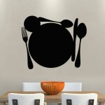 Ambiance - sticker - sticker ardoise tableau noir - stickers muraux adh�sif effa�able - cuill�res, couteau, ...