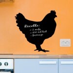 Ambiance - sticker - sticker ardoise tableau noir - stickers muraux adhsif effaable - poule - 30x30cm ...