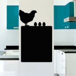 Ambiance - sticker - sticker ardoise tableau noir - stickers muraux adh�sif effa�able - poule avec ses ...
