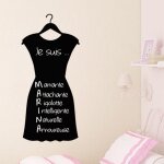 Ambiance - sticker - sticker ardoise tableau noir - stickers muraux adhsif effaable - robe de femme ...
