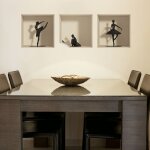 Ambiance - sticker - sticker effet 3d 3 ballerines avec de jupettes 30 x 90 cm