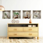 Stickers effet 3d vases et d�co design 60 x 60 cm