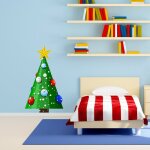 Sticker no�l le sapin de no�l et ses flocons de neige - autocollants stickers adh�sifs no�l - d�coration ...