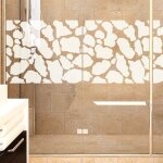 Ambiance - sticker - sticker porte de douche motif peau de girafe 35 x 120 cm