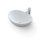 Ambra - vasque  poser - ovale - solid surface - 42 cm - ova