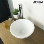 Ambra - bol�a - vasque � poser ronde 30 cm en solid surface - design contemporain pour salle de bain