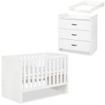 Monmobilierdesign - amelia ensemble bébé commode à langer et lit évolutif 120x60 blanc Monmobilierdesign - amelia ensemble bébé commode à langer et lit évolutif 120x60 blanc