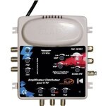 Amplificateur distributeur tv et fm - elap - 2 entr�es - 6 sorties - noir - professionnel