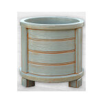 Anaparra - 2 unités jardinière en pierre reconstituée rond lamelles 47x40cm. argent vieilli Anaparra - 2 unités jardinière en pierre reconstituée rond lamelles 47x40cm. argent vieilli