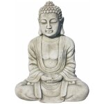 Statue bouddha russie 60 cm. pierre reconstitue couleur moss