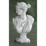 Statue buste classique en pierre reconstitue diana 20x54cm.