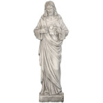 Statue classique en pierre reconstitue sacr c?ur de jsus 20x18x82cm.